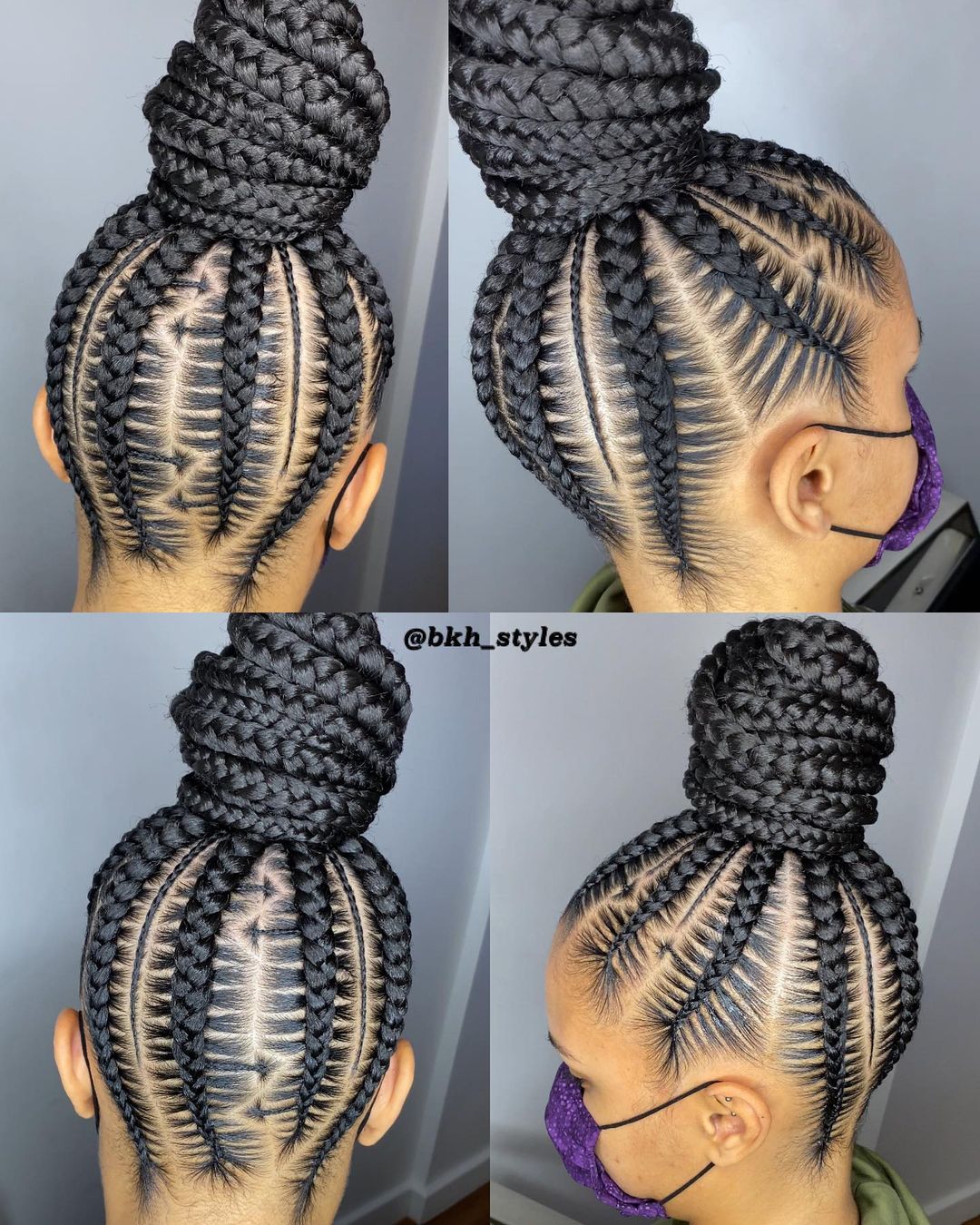 Carefree Bun with Feed-In Braids