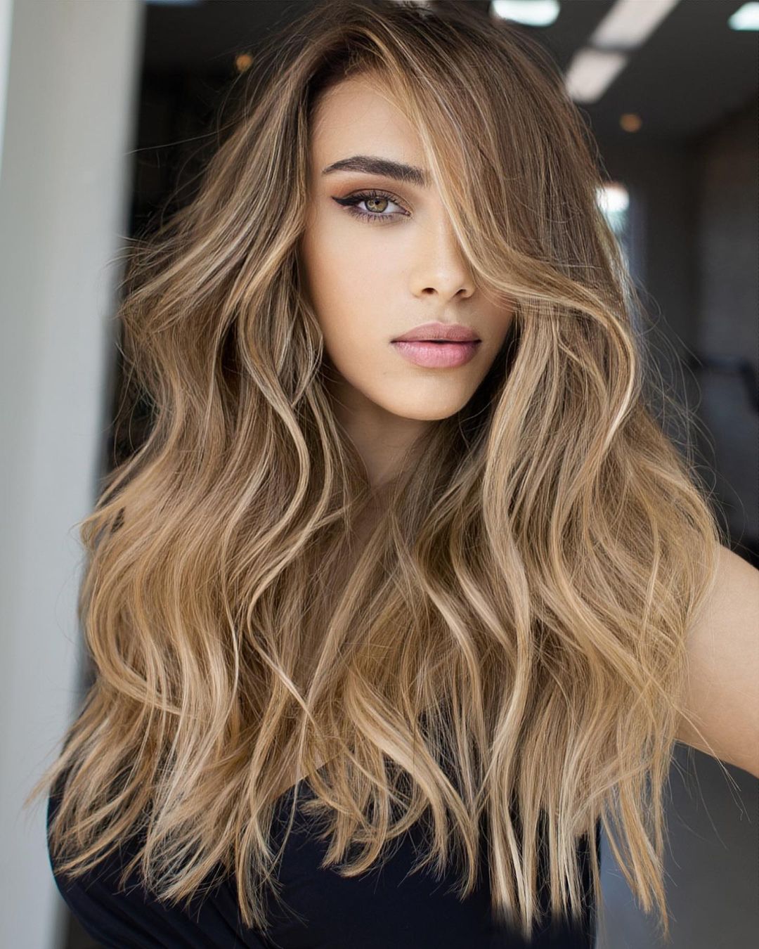 Creamy Dark Caramel Blonde Balayage