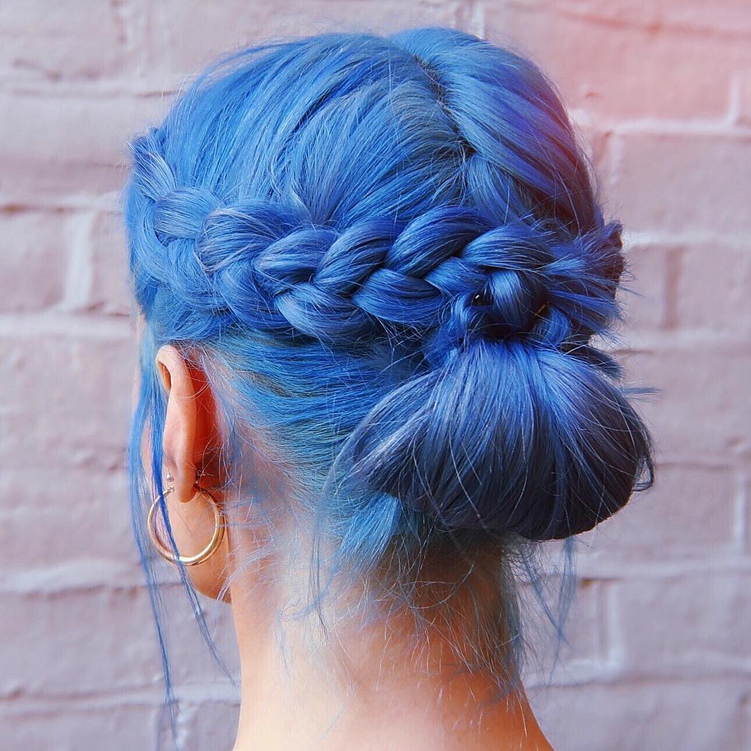 11. Braided Crown with a Modern Twist for Vibrant Short Hair