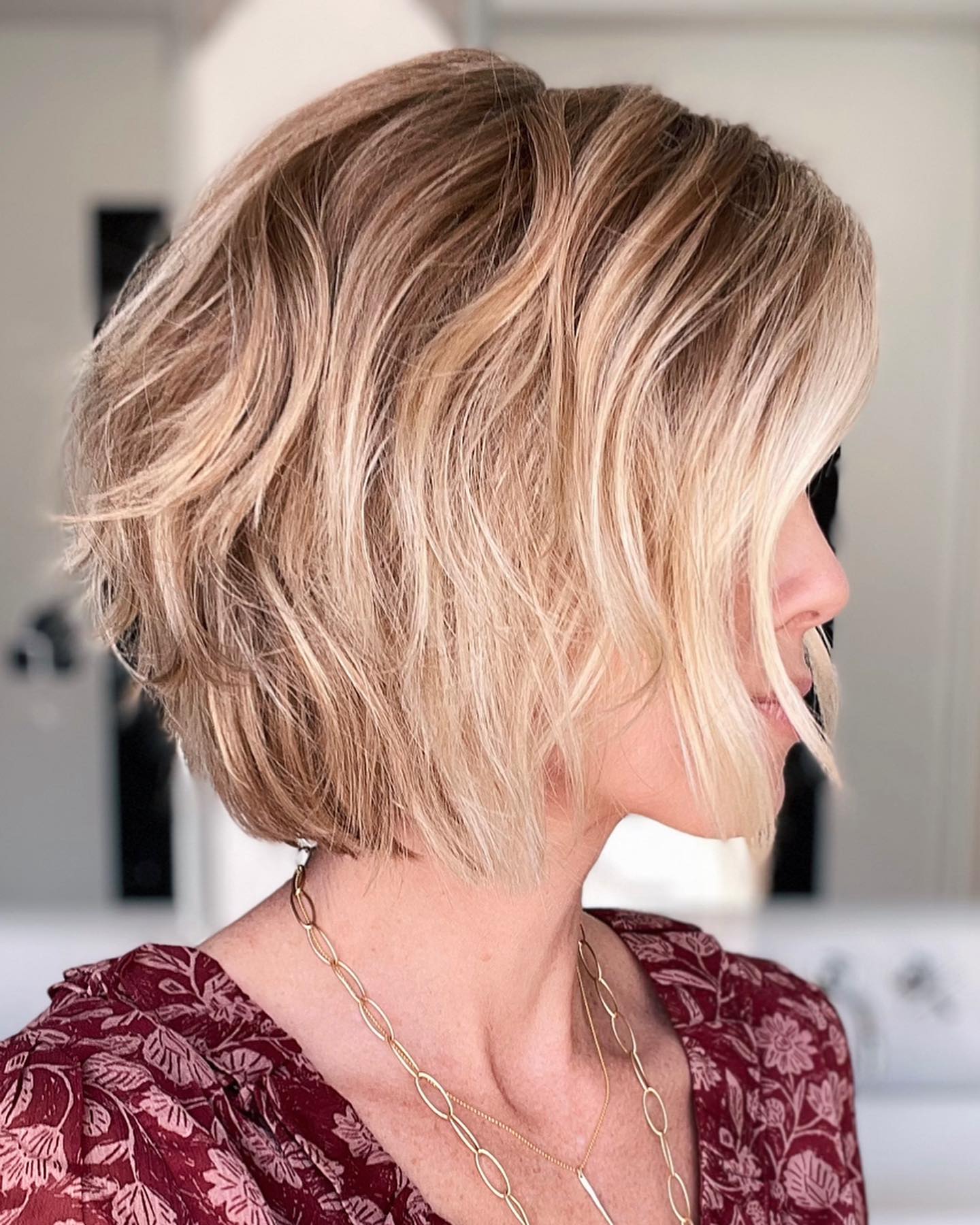 13. Effortless Textured Waves for a Chic Bob