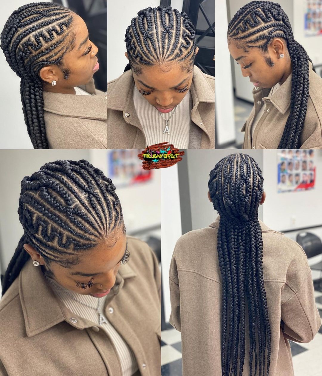 Feed-In Hairstyle to the Back 