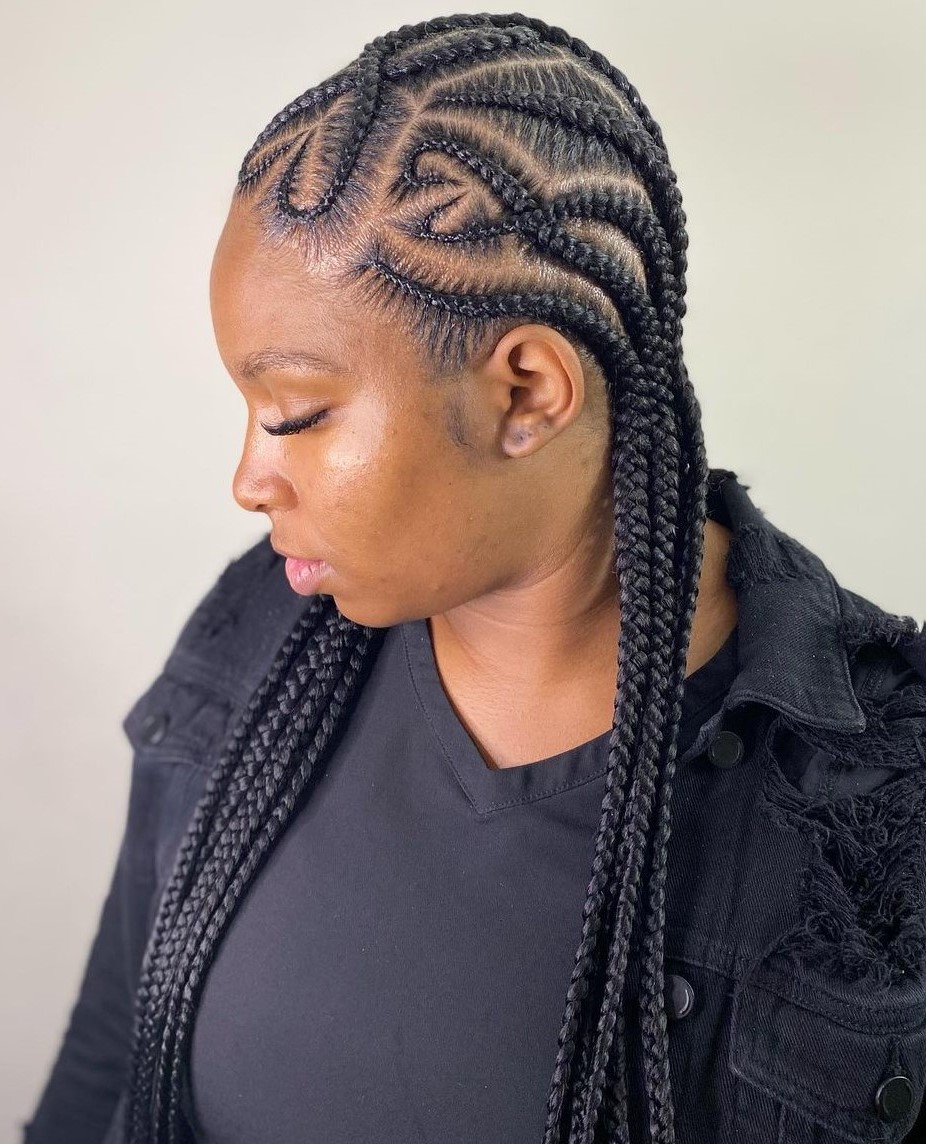 Feed-In Braids with Heart Designs