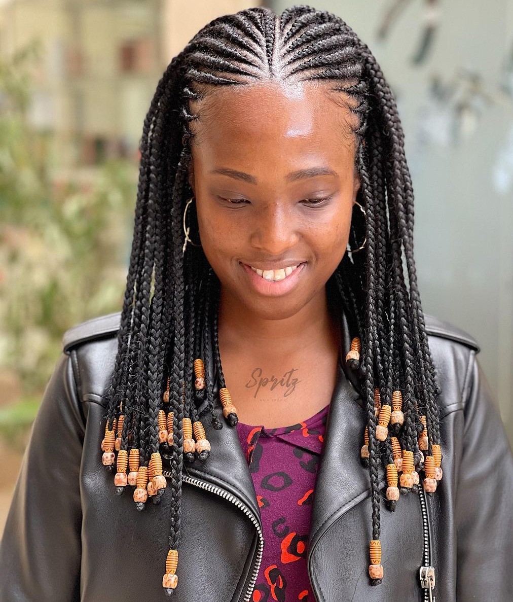 Symmetrical One-Length Fulani Braids