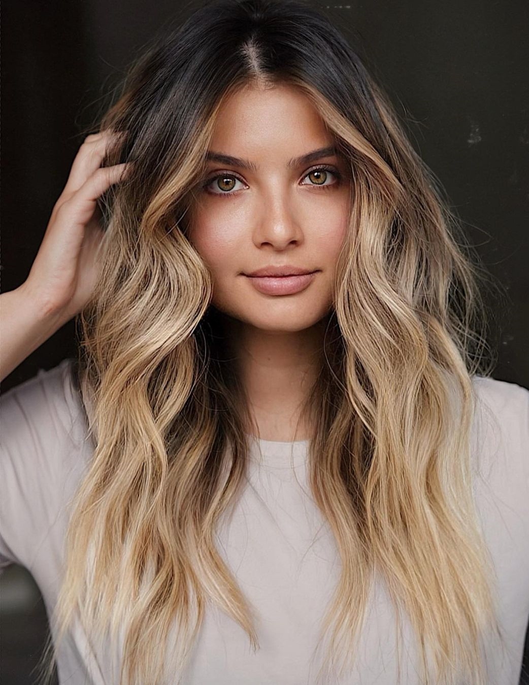 Dark Bronde Hair with Brunette Roots