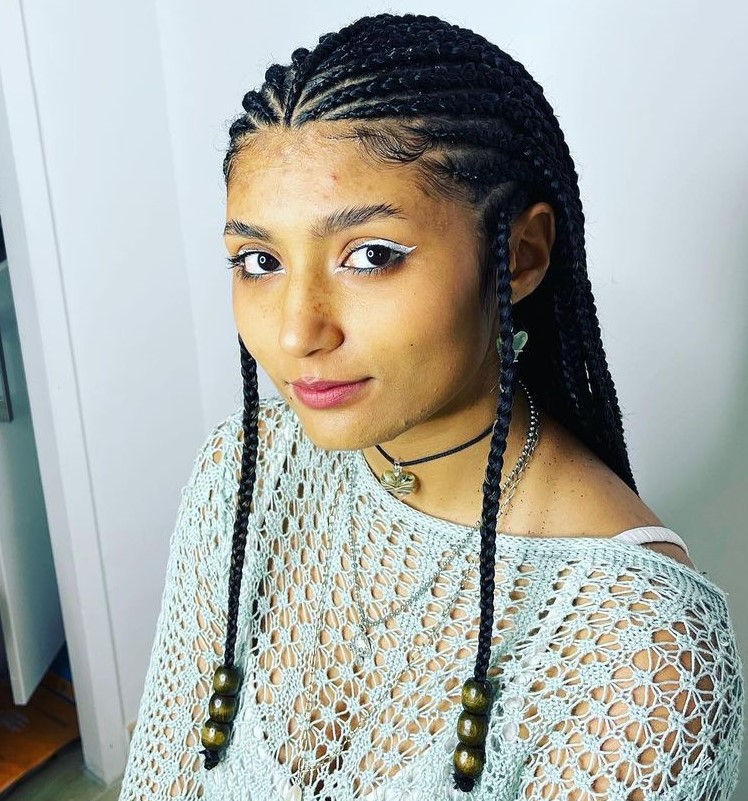 Cute Fulani Braids for a Round Face