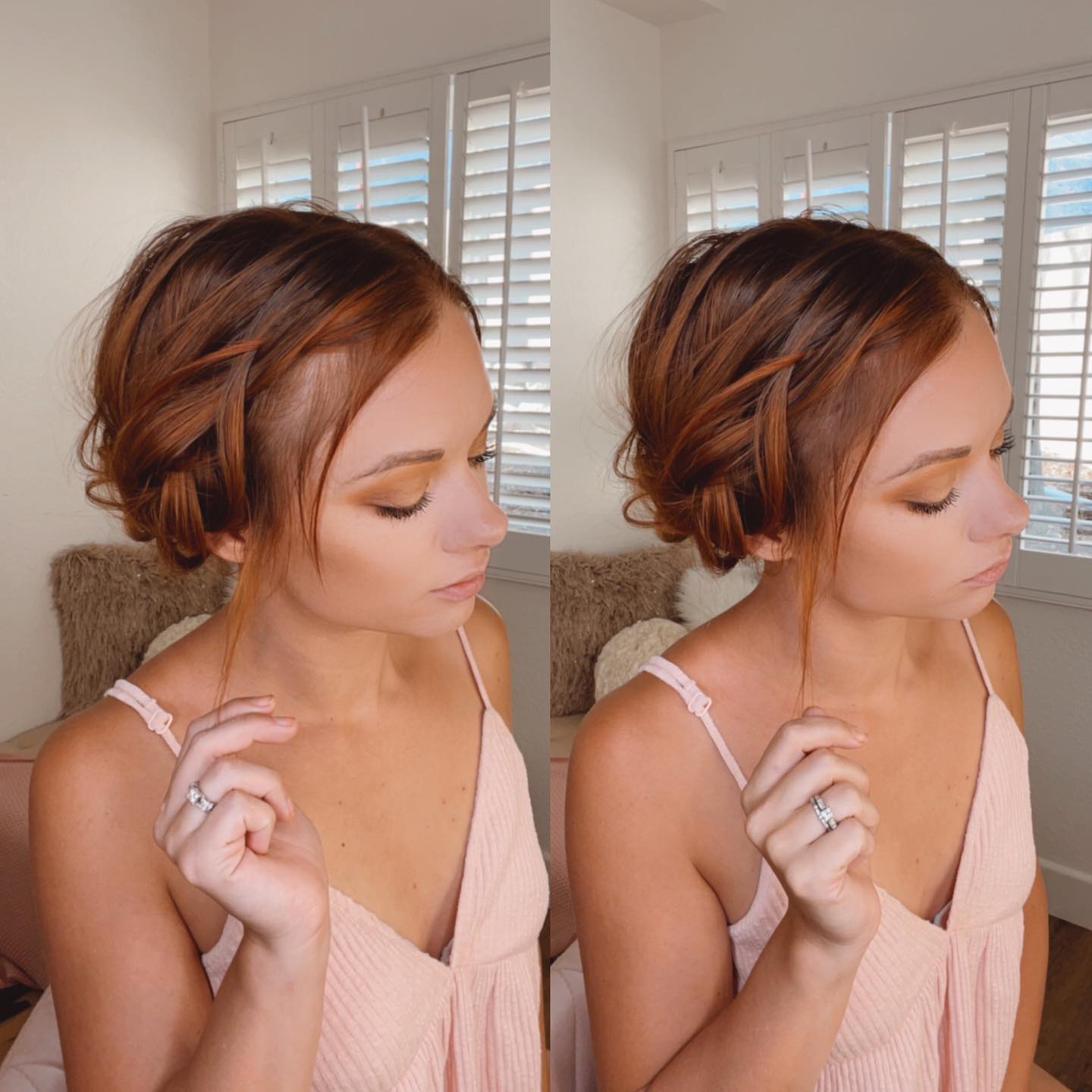 24. Elegant Twisted Side Bun for a Polished Look