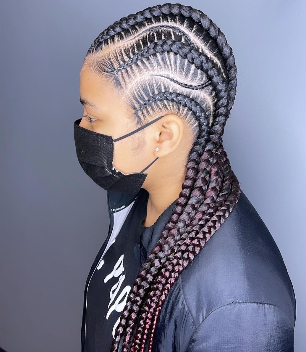 Comfortable 6 Feed-In Braids 