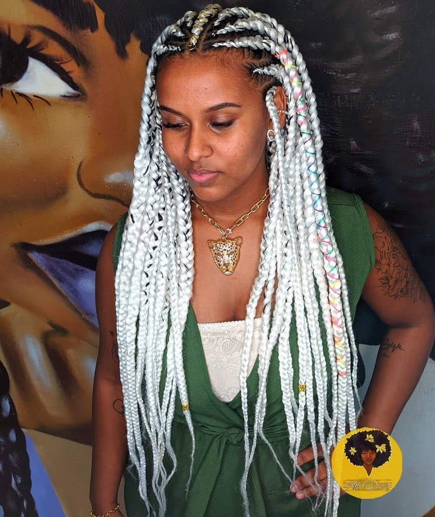 White Messy Tribal Braids