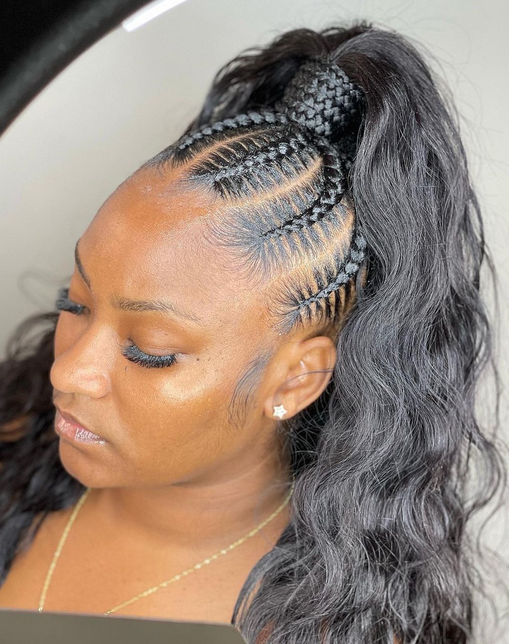 Ponytail with Braided Front 