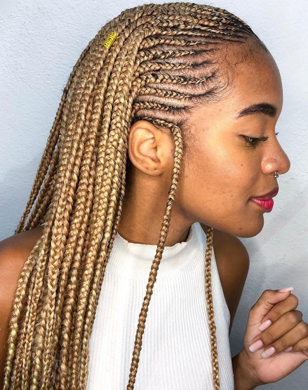 Blonde Swept Back Tribal Braids