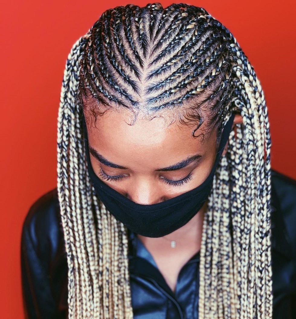 Fulani Braids with Blonde Highlights