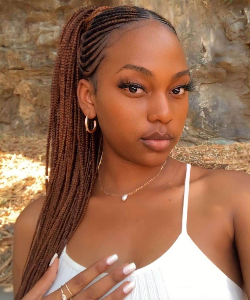 Ponytail with Micro Feed-In Braids