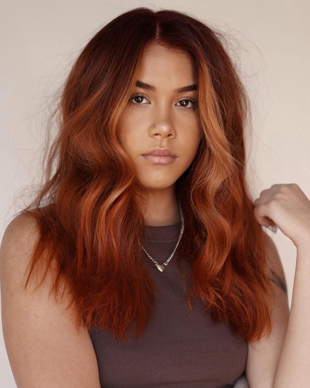 23. Fiery Elegance: The Allure of Flowy Ginger Waves