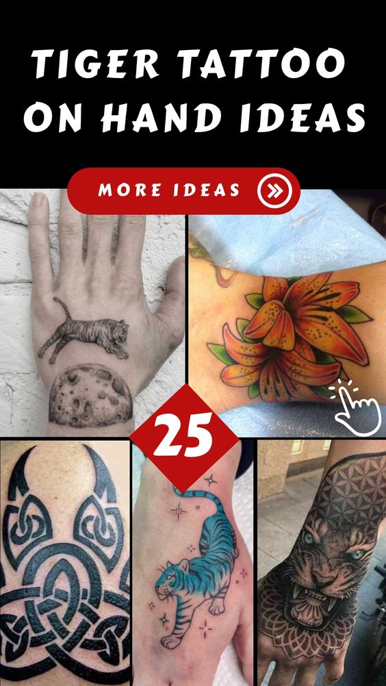 25 Tiger Tattoo on Hand Ideas