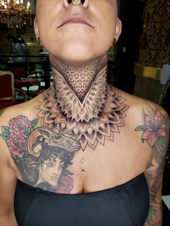 Best 12+ feminine throat tattoos you must try this year