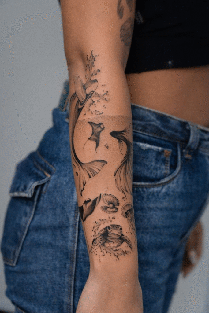 13. Graceful Ocean Life in Flowing Motion