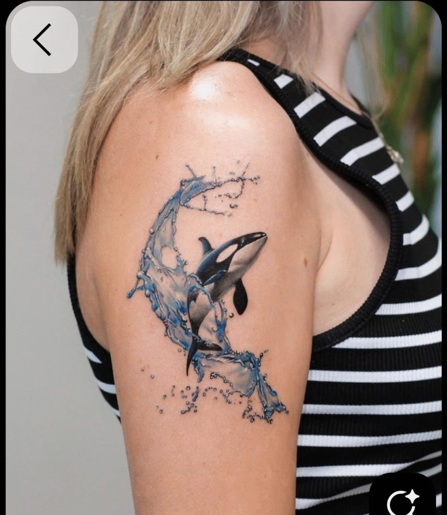 17. Majestic Orca Amidst Splashes of Ocean Whimsy