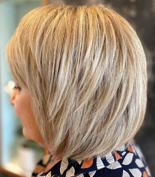 short stacked bob haircut over 50