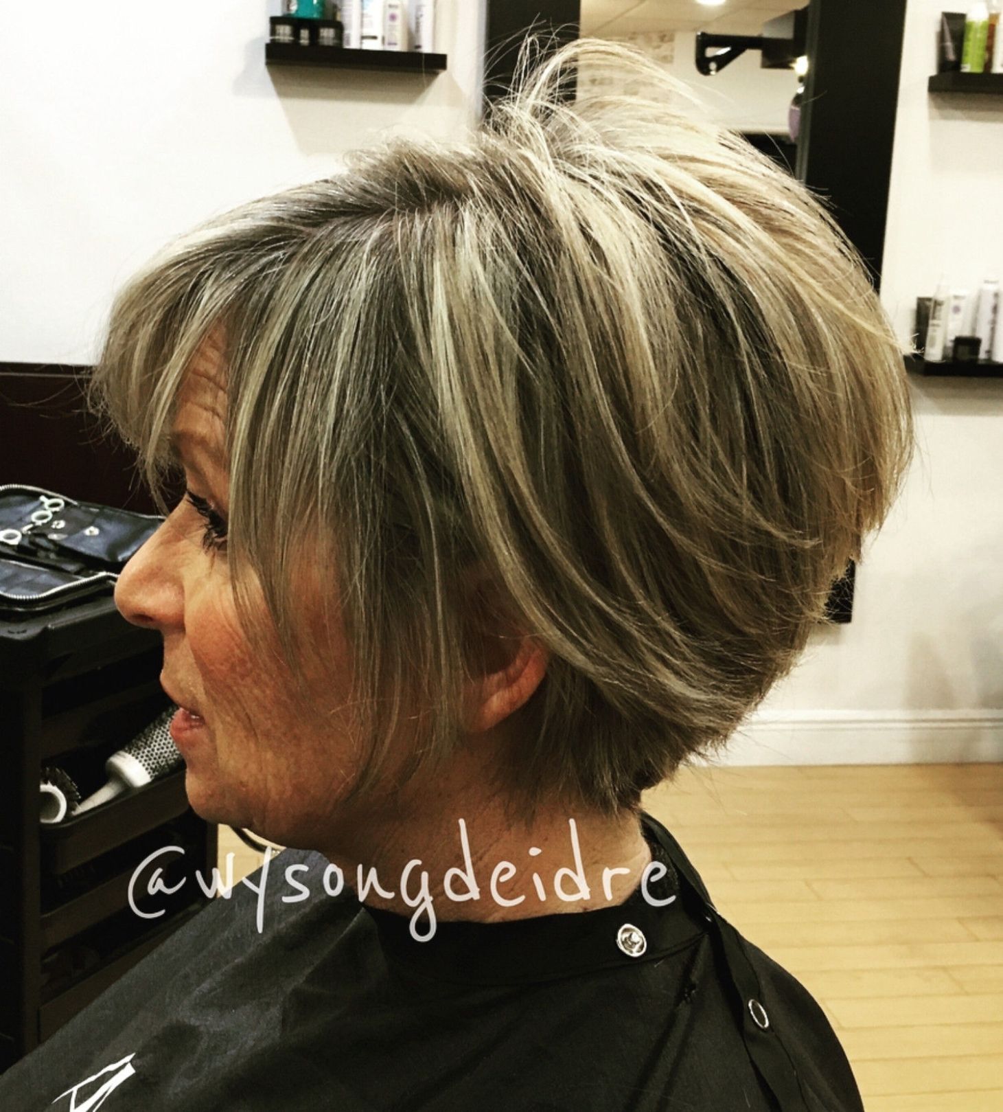 short stacked bob haircut over 50
