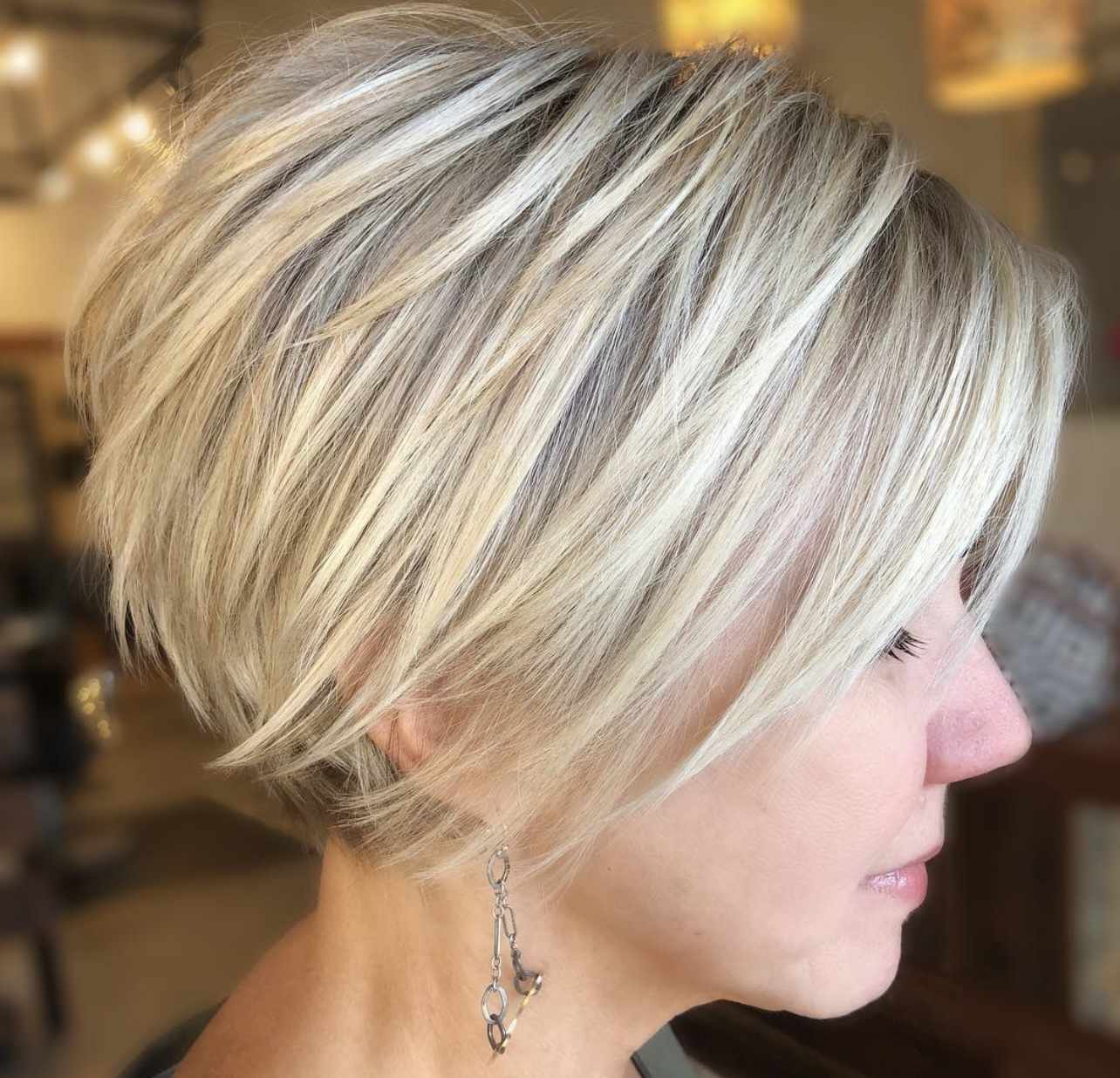 short stacked bob haircut over 50