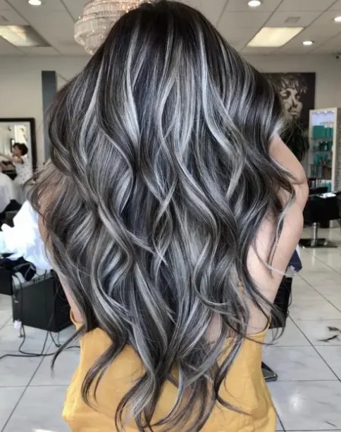 23. Effortless Cascading Waves with Grey Highlights