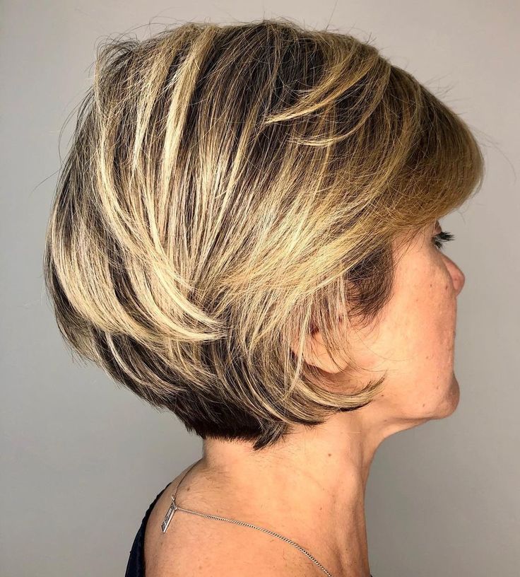 short stacked bob haircut over 50