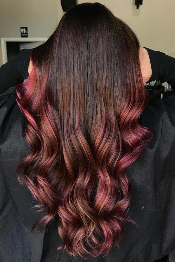 Long Hair with Black Cherry Hair Color Long Hair with Black Cherry Hair Color