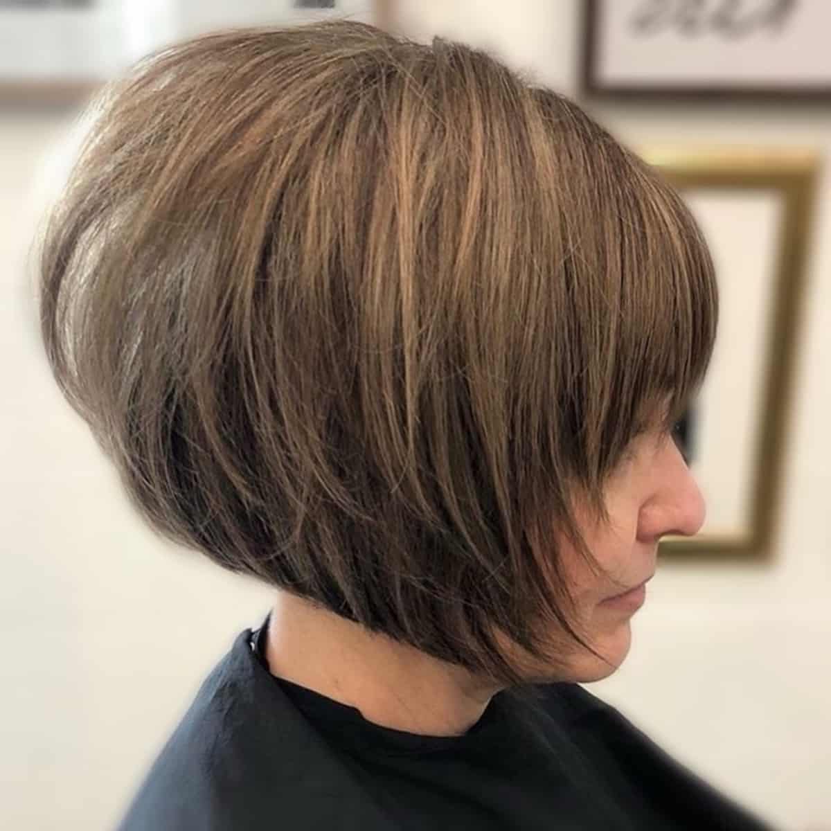 short stacked bob haircut over 50