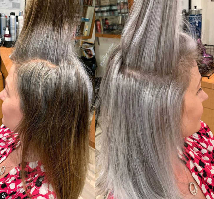29. Transitioning to Stunning Grey: A Before-and-After Transformation