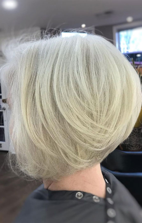 short stacked bob haircut over 50