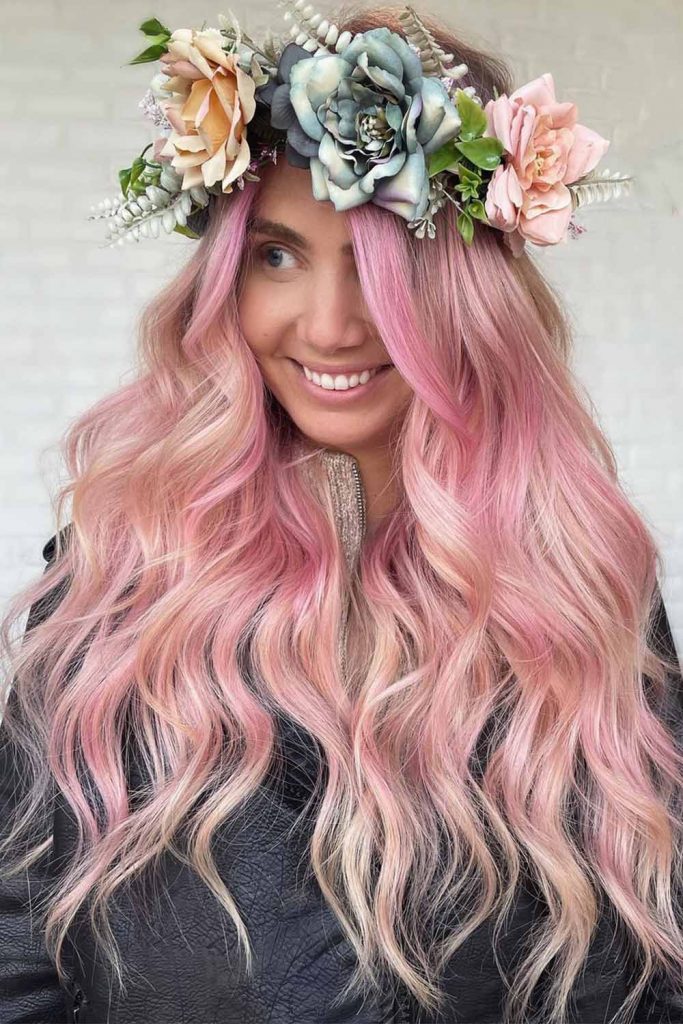 Blonde Hair With Pink Highlights