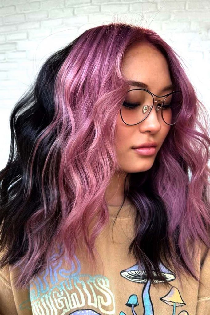 Black Hair With Pink Highlights