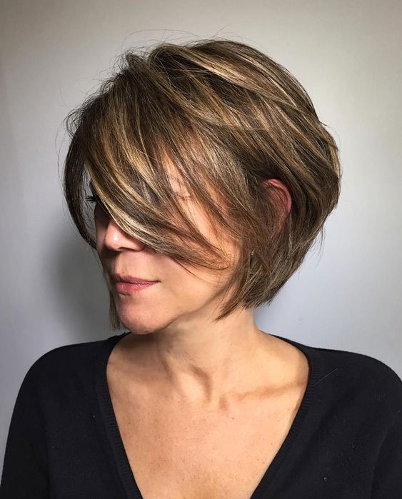 short stacked bob haircut over 50