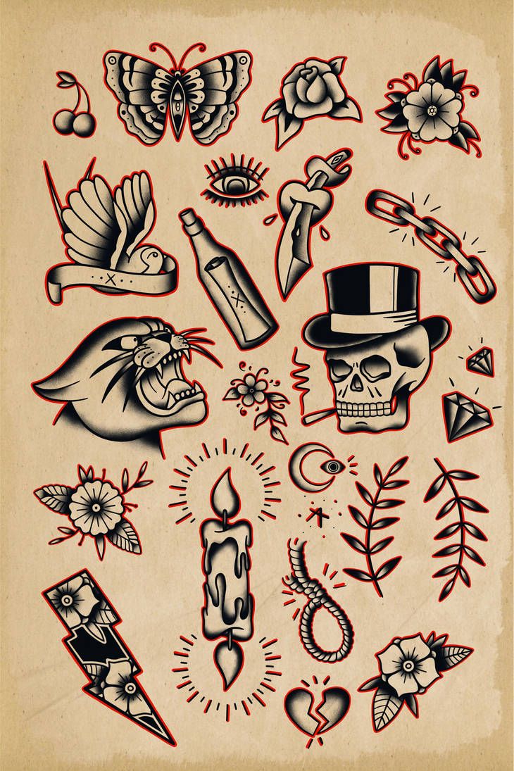 Best 29+ traditional flash tattoo ideas Best 29+ traditional flash tattoo ideas