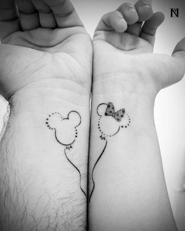 50. Whimsical Love with Mickey & Minnie-Inspired Balloons