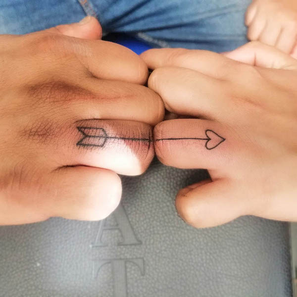 80. "Arrow of Love: A Minimalist Connection in Ink"