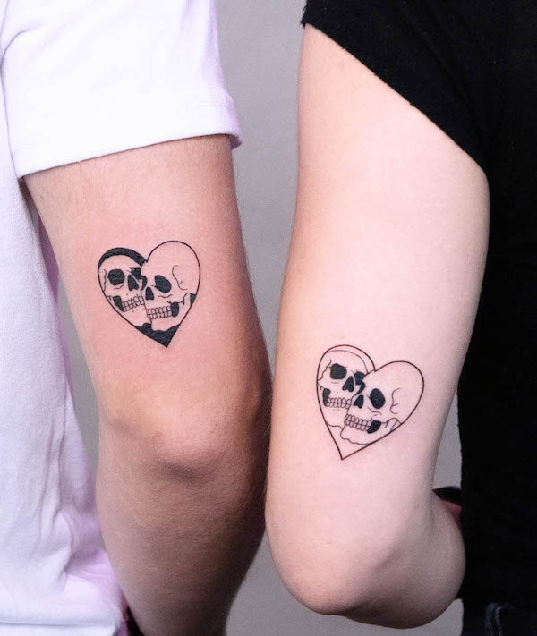 69. "Soulful Love: Skull-Inspired Heart Tattoos"
