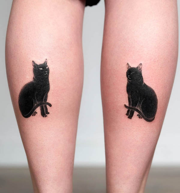 55. "Charming Black Cats for Couples with a Whimsical Edge"
