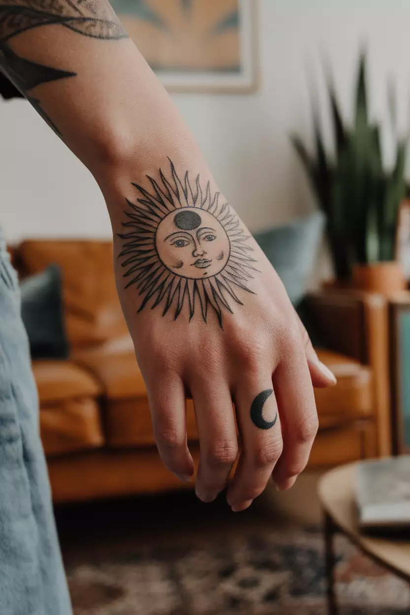 18 Sun and Moon Tattoo Ideas