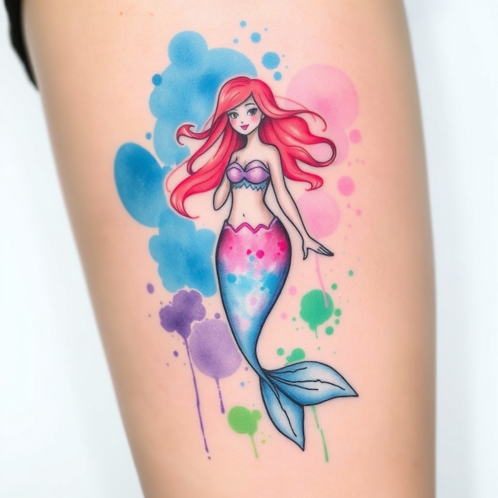 10. "Watercolor Mermaid: A Splash of Colorful Whimsy"