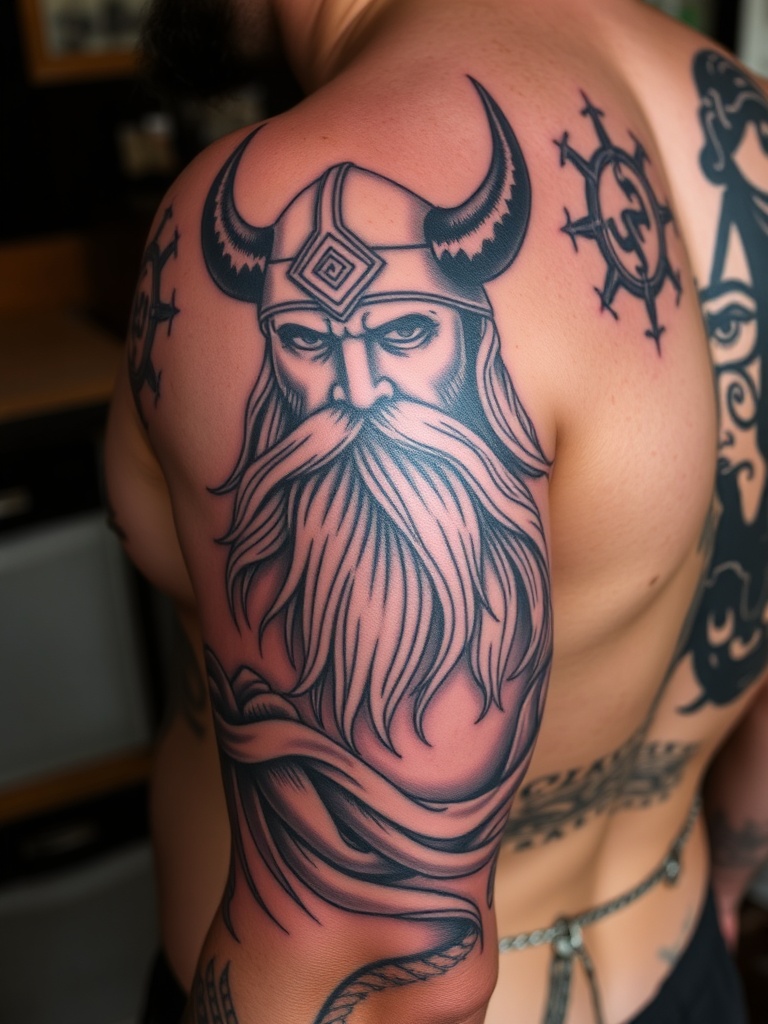 13. Unleash Your Inner Warrior With a Viking God Tattoo