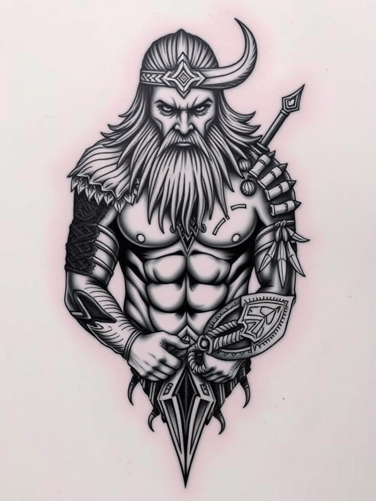 14. Channel Bold Warrior Energy with Intricate Viking Details