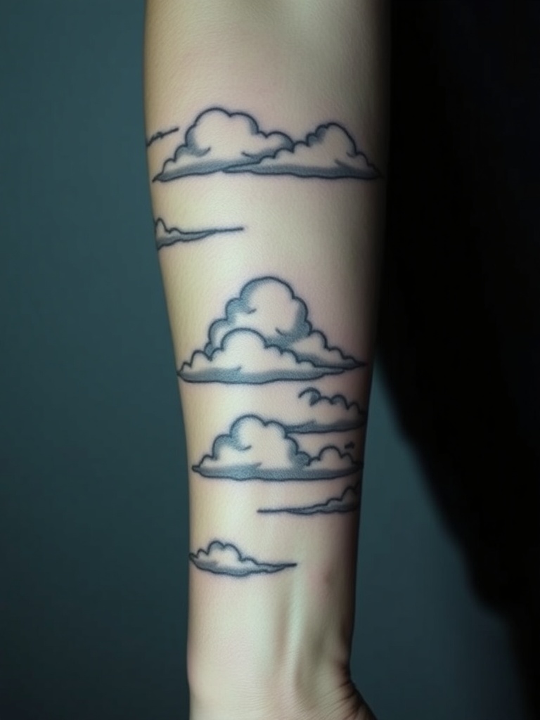 2. Create a Minimalist Cloud Tattoo That Floats with Simplicity
