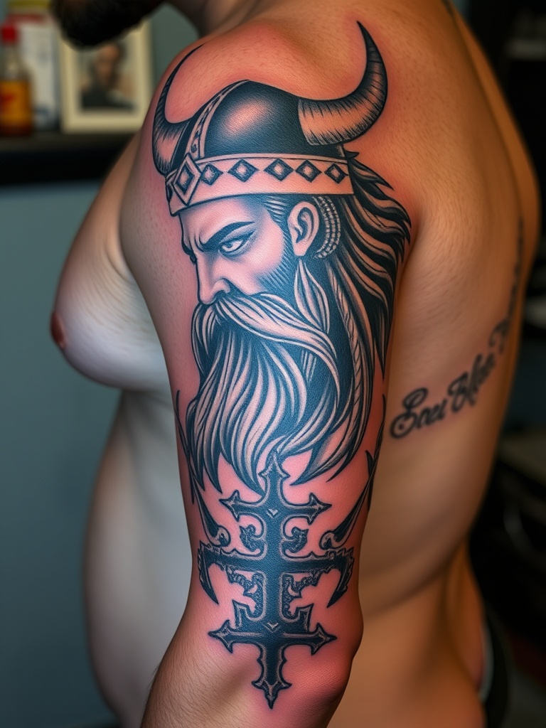 4. Unleash Fierce Viking Energy with Bold Lines and Intense Detail