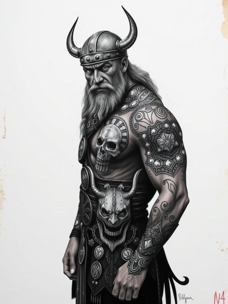 7. Unleash Your Inner Warrior with Bold Viking Skull Designs