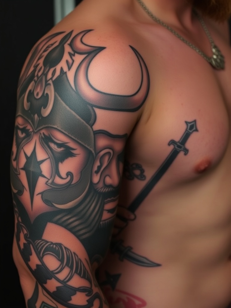 8. How to Embody Viking Strength with Bold Blackwork Designs